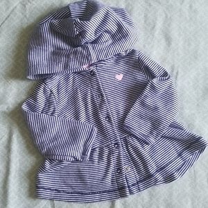 Carter's baby girl blue striped hooded jacket